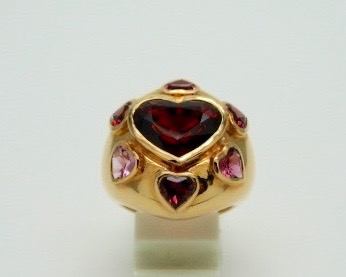Spessartite Garnet and Pink Tourmaline Ring